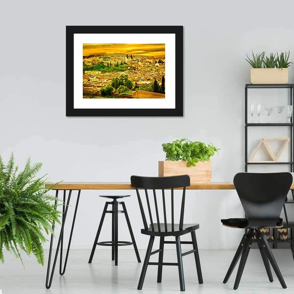 City Wall In Fes Canvas Wall Art-3 Horizontal-Gallery Wrap-25" x 16"-Tiaracle