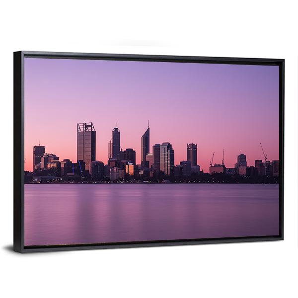 Cityscape In Perth Canvas Wall Art-3 Horizontal-Gallery Wrap-25" x 16"-Tiaracle