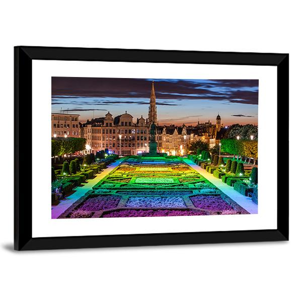 Cityscape Of Brussels Canvas Wall Art-3 Horizontal-Gallery Wrap-25" x 16"-Tiaracle