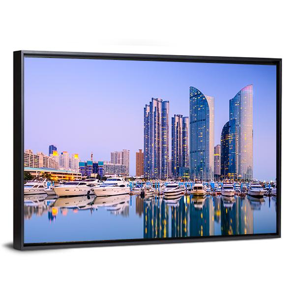 Cityscape Of Busan Canvas Wall Art-3 Horizontal-Gallery Wrap-25" x 16"-Tiaracle