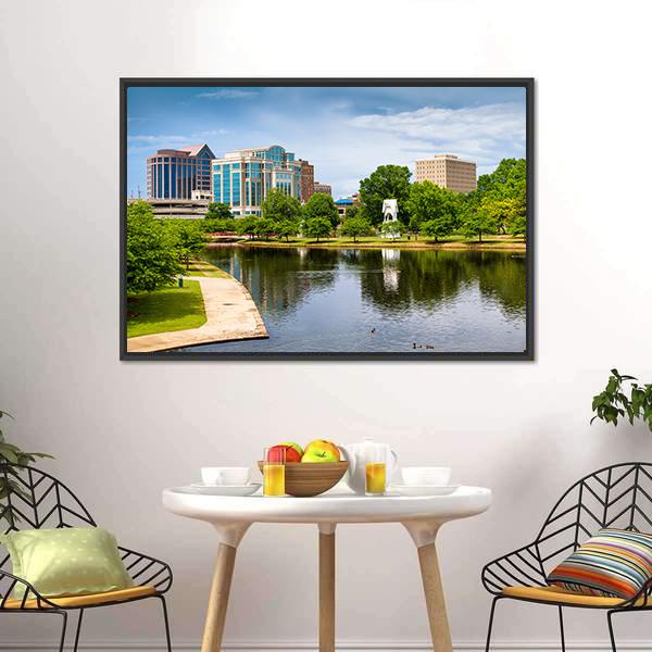 Cityscape Of Huntsville Panoramic Canvas Wall Art-1 Piece-36" x 12"-Tiaracle