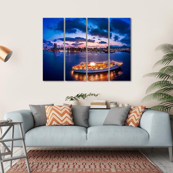 Cityscape Of Kowloon Canvas Wall Art-4 Horizontal-Gallery Wrap-34" x 24"-Tiaracle