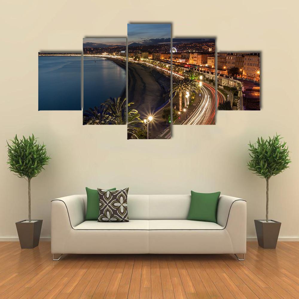 Cityscape Of Nice Canvas Wall Art-5 Star-Gallery Wrap-62" x 32"-Tiaracle