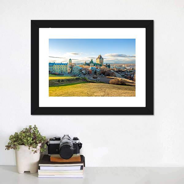 Cityscape Of Quebec Canvas Wall Art-3 Horizontal-Gallery Wrap-25" x 16"-Tiaracle