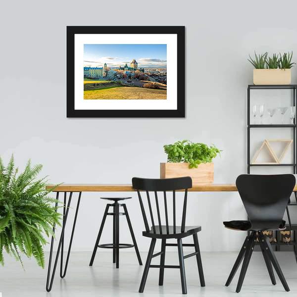Cityscape Of Quebec Canvas Wall Art-3 Horizontal-Gallery Wrap-25" x 16"-Tiaracle