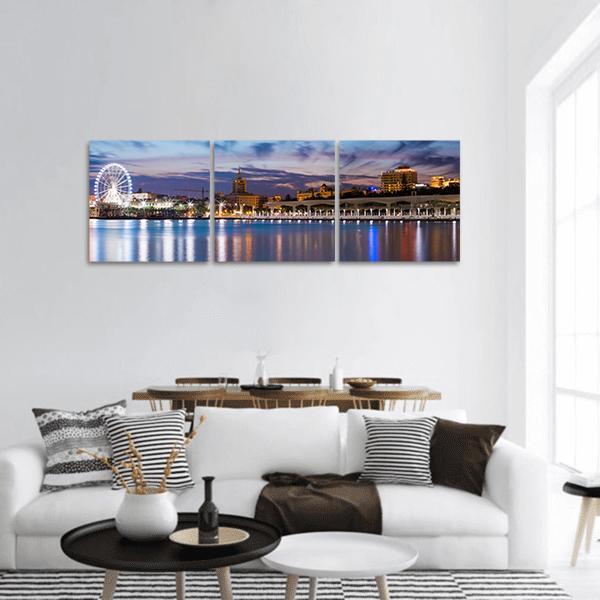 Cityscape View Of Spain Panoramic Canvas Wall Art-3 Piece-25" x 08"-Tiaracle