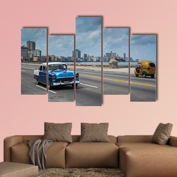 Classic American Car Canvas Wall Art-5 Pop-Gallery Wrap-47" x 32"-Tiaracle