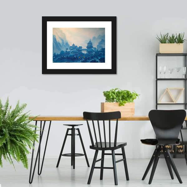 Classical Chinese Landscape Canvas Wall Art-5 Horizontal-Gallery Wrap-22" x 12"-Tiaracle