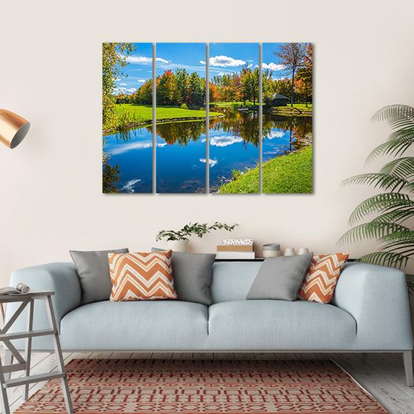 Clear Water Lake Canada Canvas Wall Art-4 Horizontal-Gallery Wrap-34" x 24"-Tiaracle