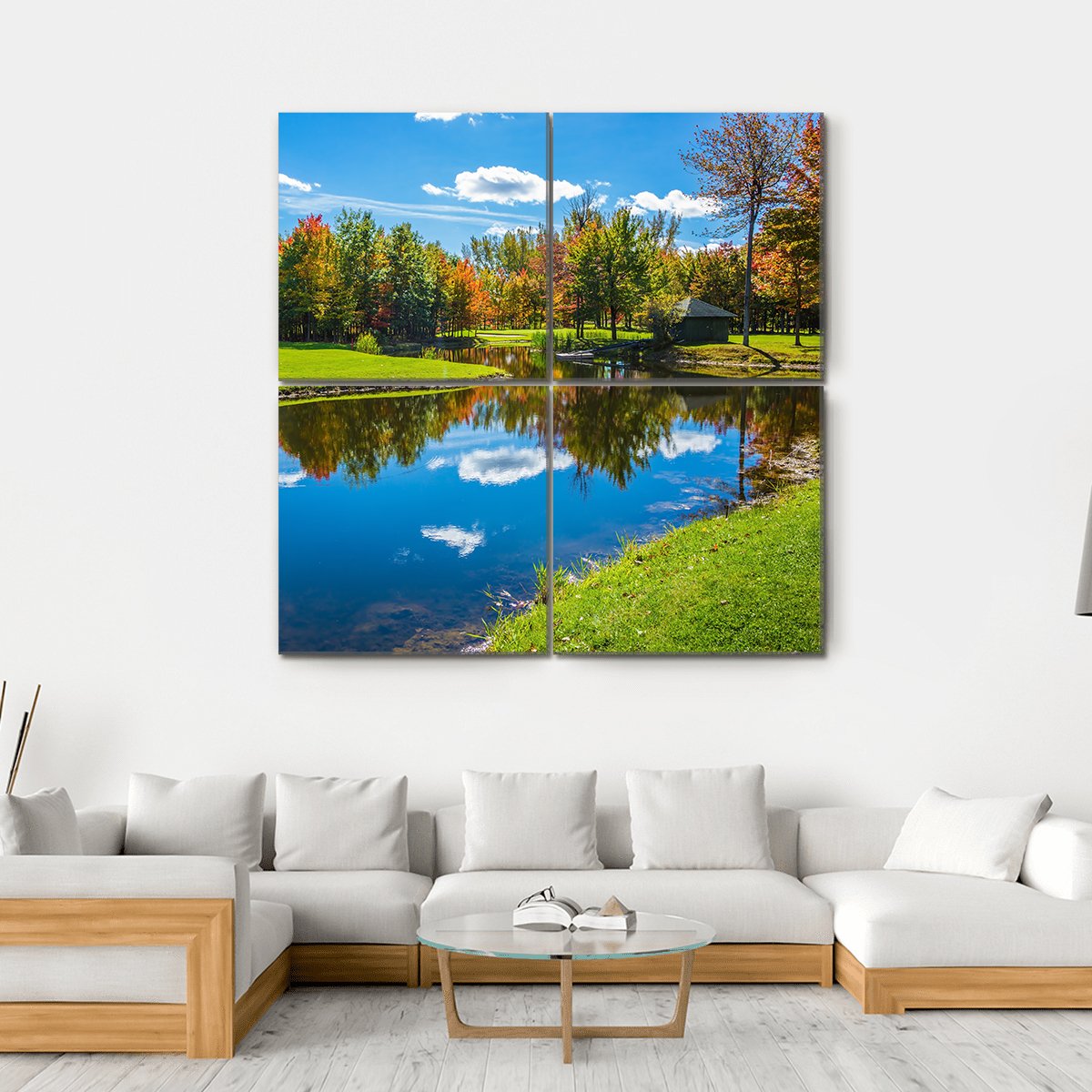 Clear Water Lake Canada Canvas Wall Art-4 Square-Gallery Wrap-17" x 17"-Tiaracle
