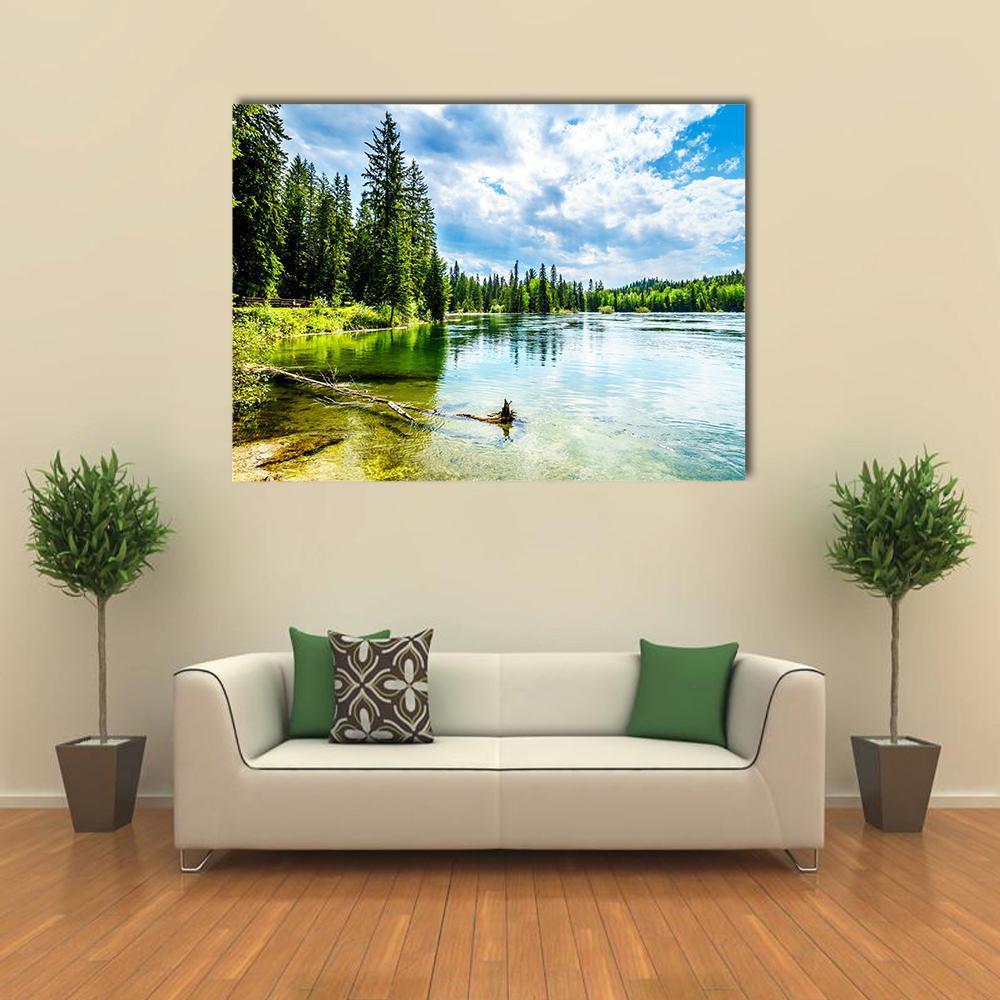 Clear Water Lake Canvas Wall Art-1 Piece-Gallery Wrap-48" x 32"-Tiaracle