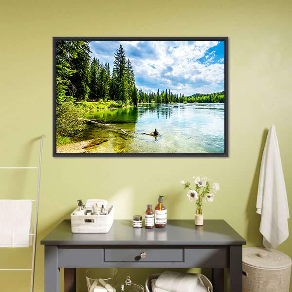 Clear Water Lake Canvas Wall Art-3 Horizontal-Gallery Wrap-25" x 16"-Tiaracle