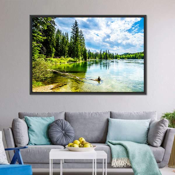 Clear Water Lake Panoramic Canvas Wall Art-1 Piece-36" x 12"-Tiaracle