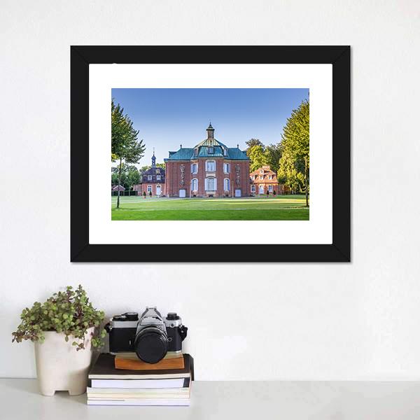 Clemenswerth Palace Sogel Canvas Wall Art-1 Piece-Framed Print-42" x 14"-Tiaracle