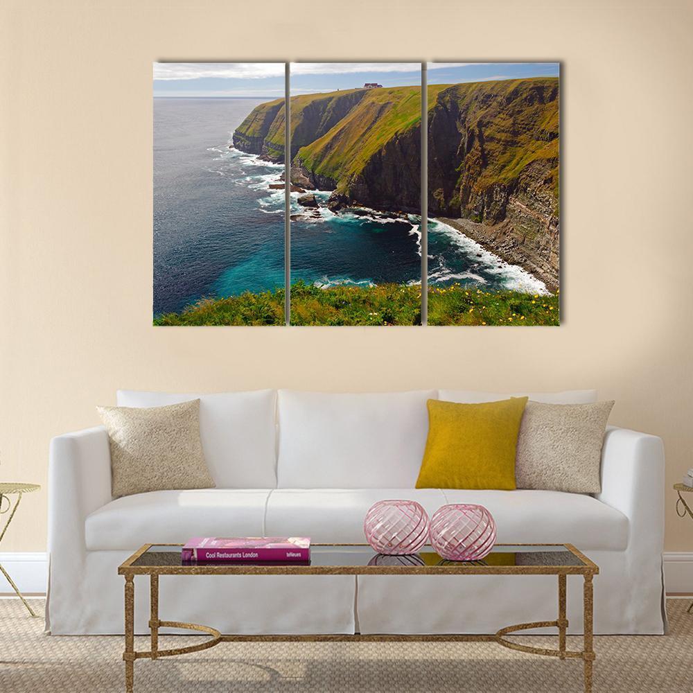 Cliff At Cape St Mary Canvas Wall Art-3 Horizontal-Gallery Wrap-37" x 24"-Tiaracle