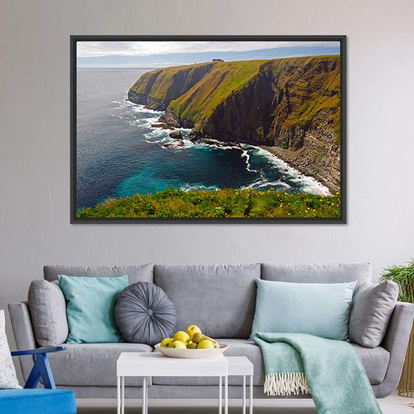 Cliff At Cape St Mary Canvas Wall Art-3 Horizontal-Gallery Wrap-25" x 16"-Tiaracle