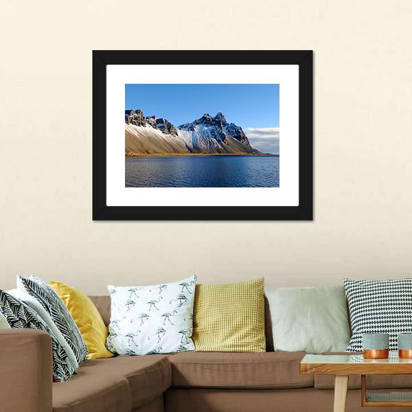 Cliff Beside Lake Canvas Wall Art-5 Horizontal-Gallery Wrap-22" x 12"-Tiaracle