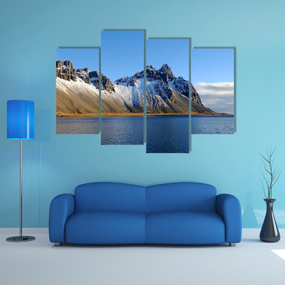 Cliff Beside Lake Canvas Wall Art-4 Pop-Gallery Wrap-50" x 32"-Tiaracle