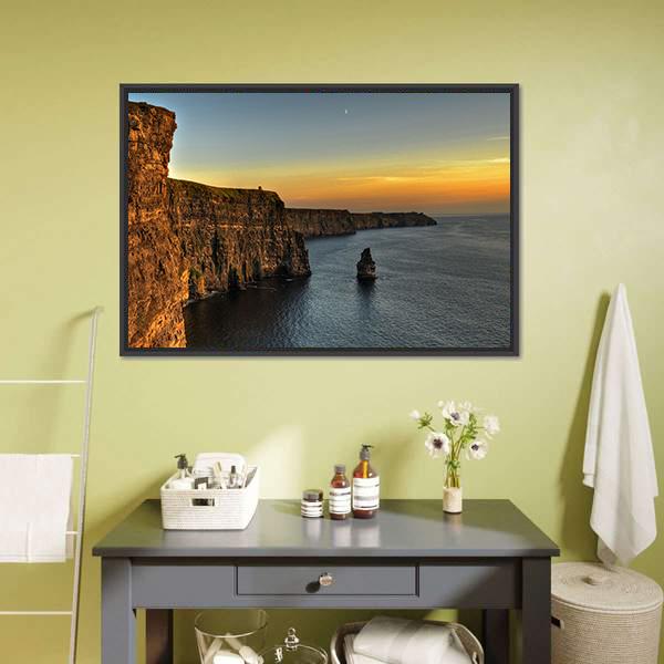 Cliff Of Moher Ireland Canvas Wall Art-3 Horizontal-Gallery Wrap-25" x 16"-Tiaracle