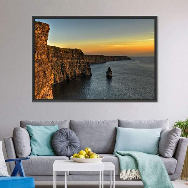 Cliff Of Moher Ireland Canvas Wall Art-3 Horizontal-Gallery Wrap-25" x 16"-Tiaracle