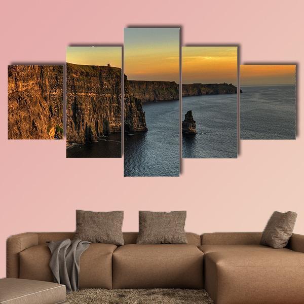 Cliff Of Moher Ireland Canvas Wall Art-5 Star-Gallery Wrap-62" x 32"-Tiaracle