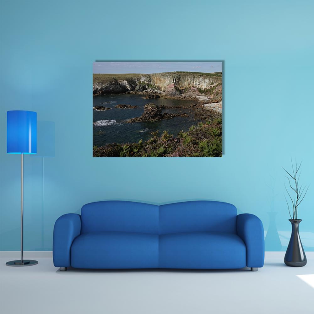 Cliff Top Plants Canvas Wall Art-1 Piece-Gallery Wrap-48" x 32"-Tiaracle