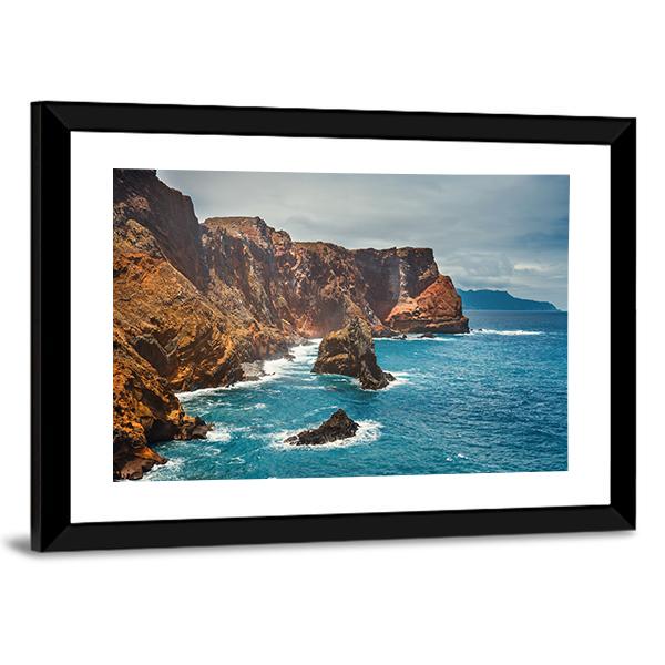 Cliffs At Ponta De Sao Lourenco Canvas Wall Art-3 Horizontal-Gallery Wrap-25" x 16"-Tiaracle