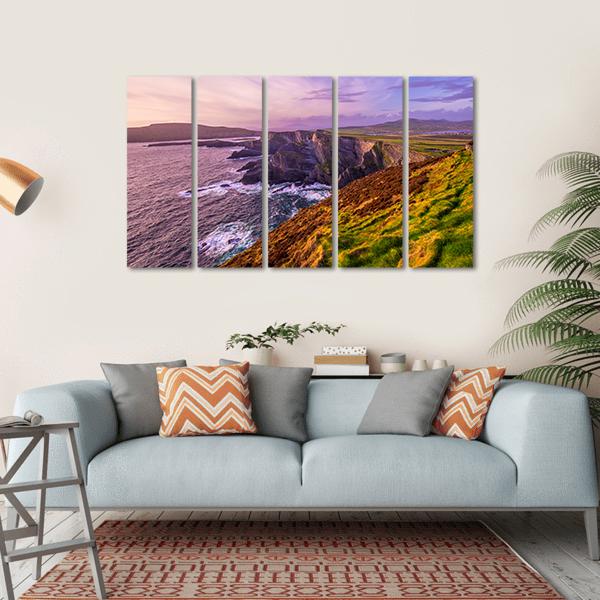 Cliffs Of Kerry Canvas Wall Art-5 Horizontal-Gallery Wrap-22" x 12"-Tiaracle