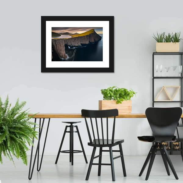 Cliffs Of Vagar Panoramic Canvas Wall Art-1 Piece-36" x 12"-Tiaracle