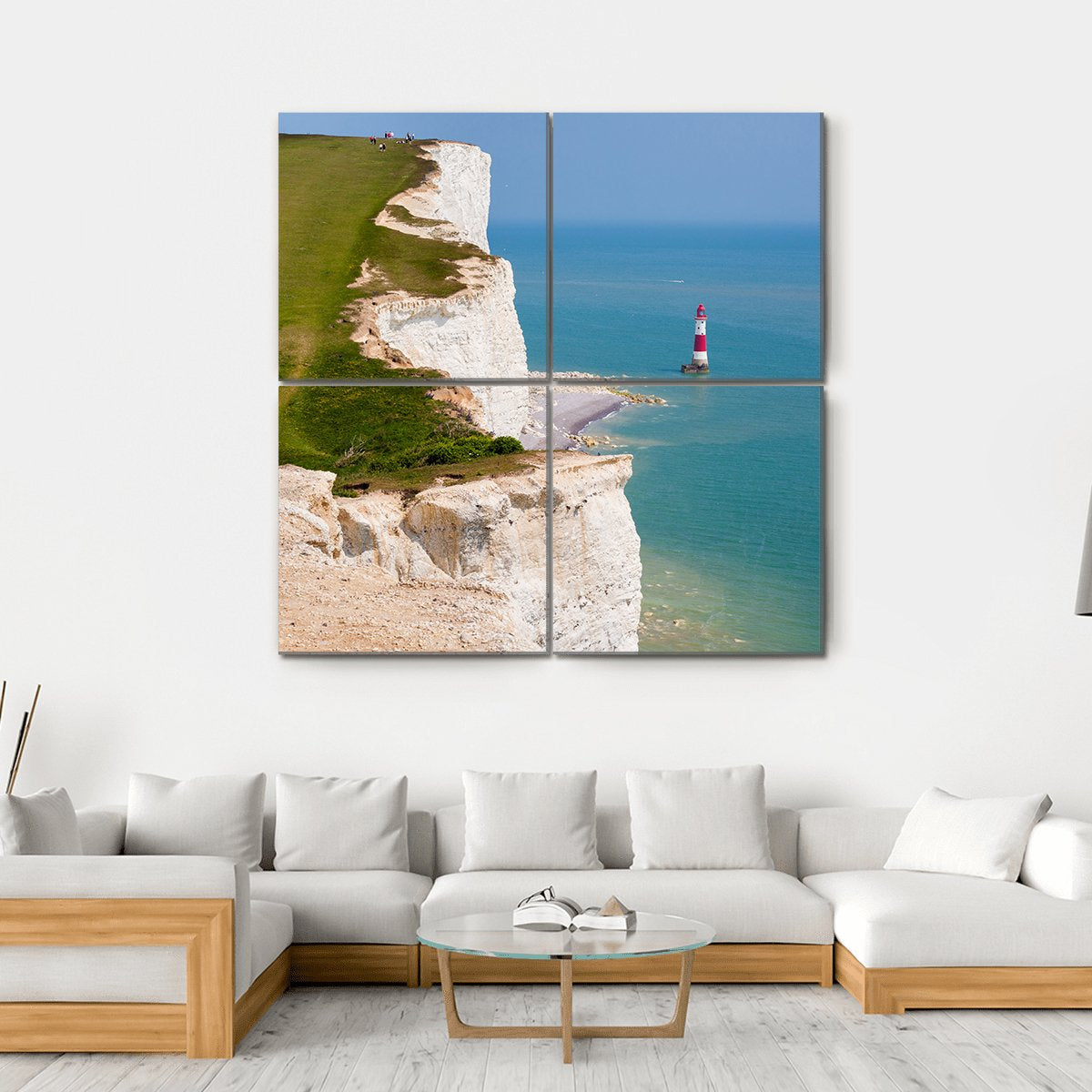 Clifftop In England Canvas Wall Art-4 Square-Gallery Wrap-17" x 17"-Tiaracle