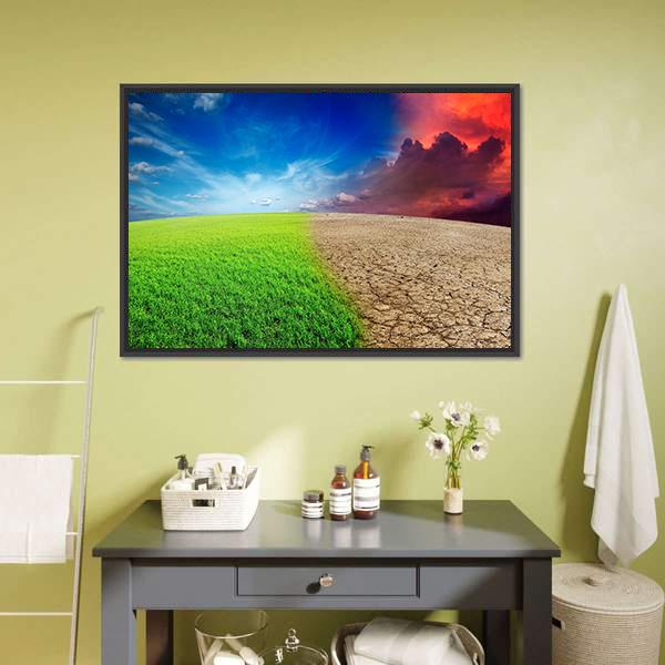 Climate Change Concept Canvas Wall Art-3 Horizontal-Gallery Wrap-25" x 16"-Tiaracle