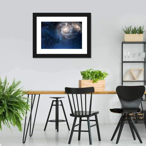 Clock & Space Canvas Wall Art-3 Horizontal-Gallery Wrap-25" x 16"-Tiaracle