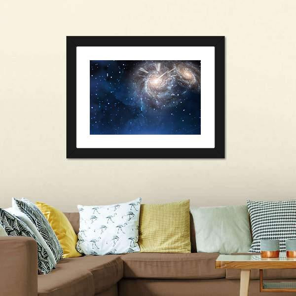 Clock & Space Canvas Wall Art-1 Piece-Framed Print-20" x 16"-Tiaracle