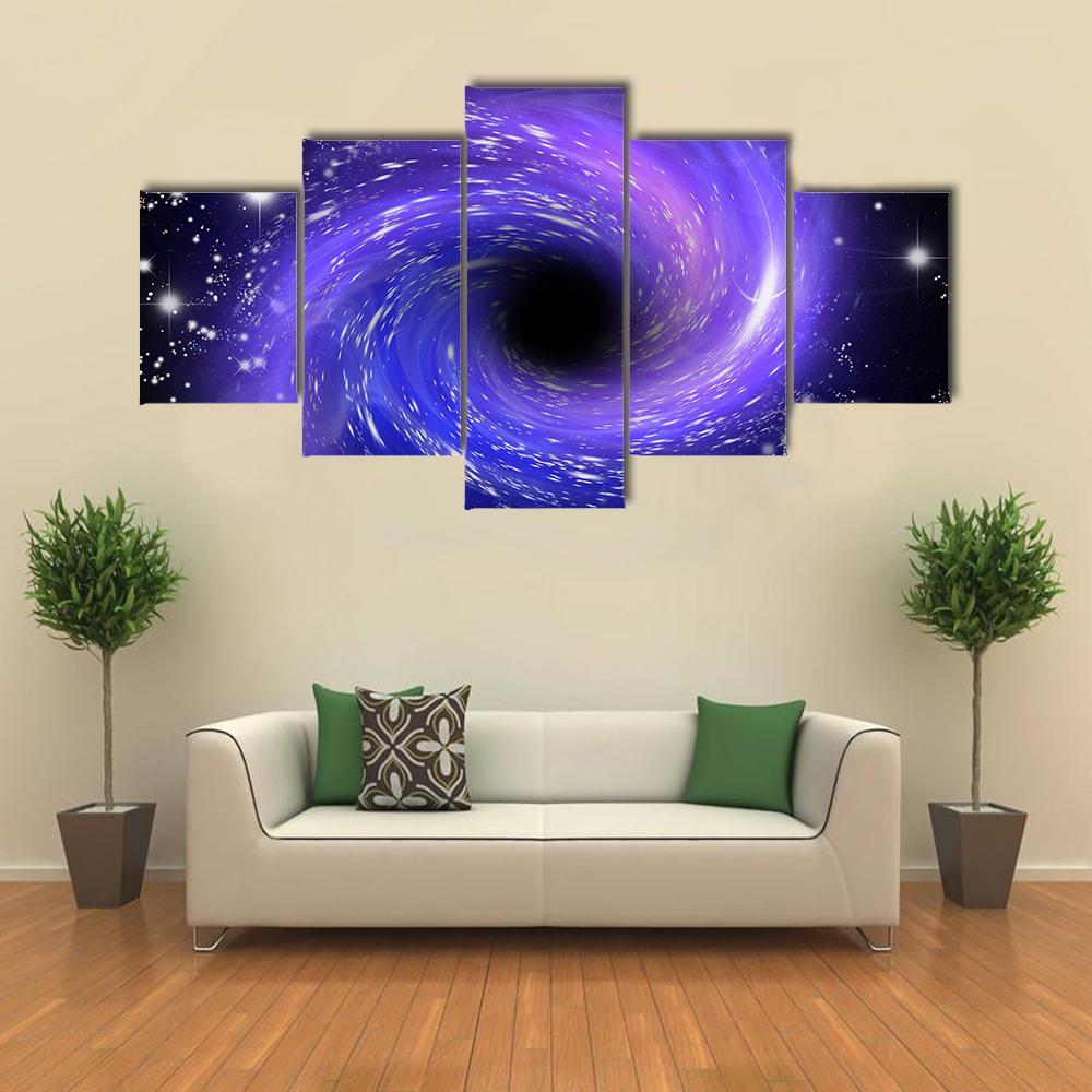 Close Up Of Black Hole Canvas Wall Art-5 Star-Gallery Wrap-62" x 32"-Tiaracle