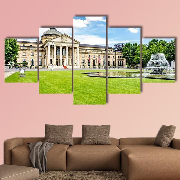 Casino Kurhaus Of Wiesbaden Canvas Wall Art-5 Star-Gallery Wrap-62" x 32"-Tiaracle