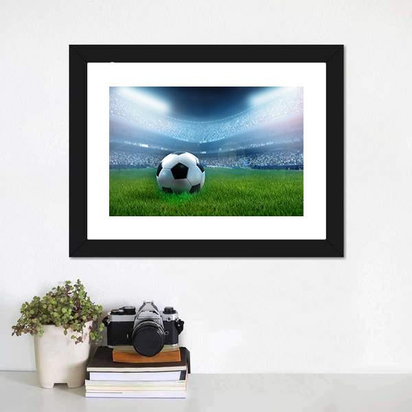 Close Up Of Football Canvas Wall Art-5 Horizontal-Gallery Wrap-22" x 12"-Tiaracle