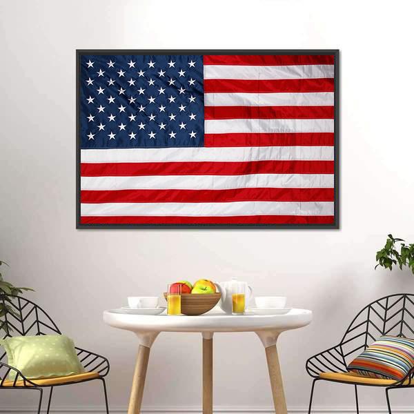 Close Up Of US Flag Panoramic Canvas Wall Art-1 Piece-36" x 12"-Tiaracle
