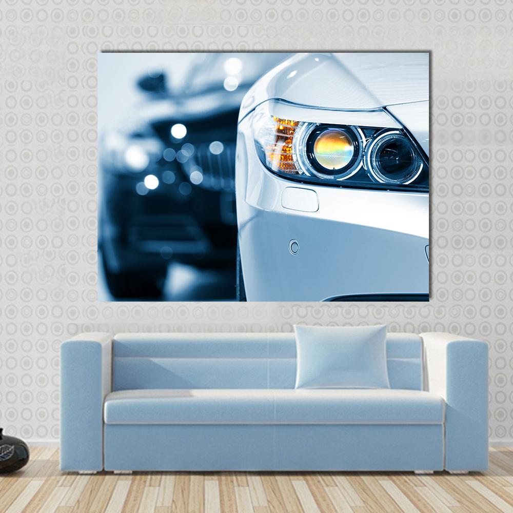 Close Up Of Car Headlight Canvas Wall Art-1 Piece-Gallery Wrap-48" x 32"-Tiaracle