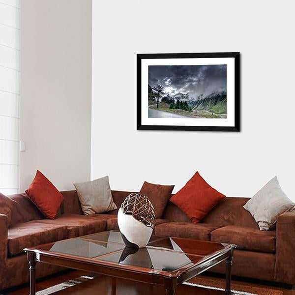 Clouds Over Mountains Canvas Wall Art-3 Horizontal-Gallery Wrap-25" x 16"-Tiaracle