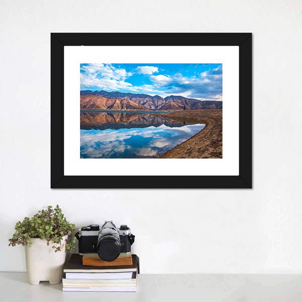 Clouds Reflection On River Canvas Wall Art-3 Horizontal-Gallery Wrap-25" x 16"-Tiaracle