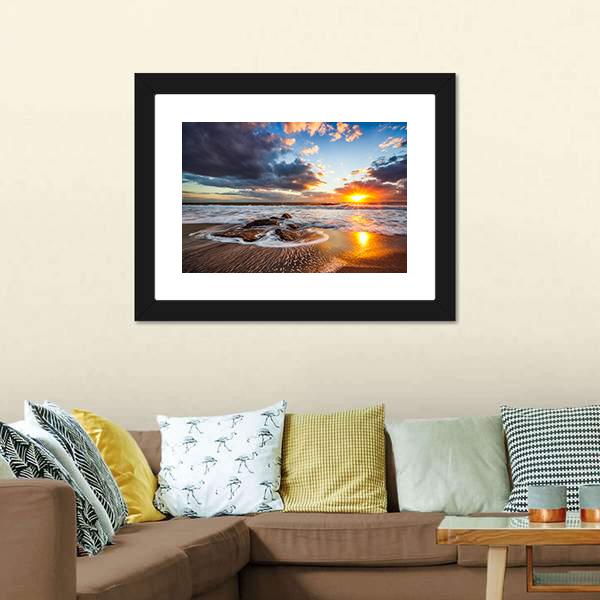 Cloudscape Over Sea Canvas Wall Art-1 Piece-Framed Print-20" x 16"-Tiaracle