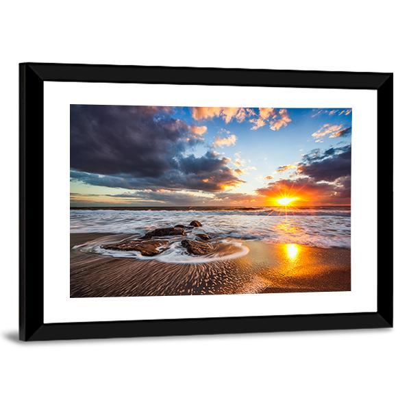 Cloudscape Over Sea Canvas Wall Art-5 Horizontal-Gallery Wrap-22" x 12"-Tiaracle