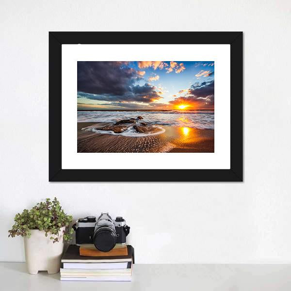 Cloudscape Over Sea Canvas Wall Art-5 Horizontal-Gallery Wrap-22" x 12"-Tiaracle