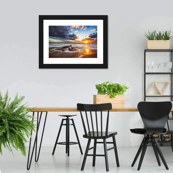 Cloudscape Over Sea Canvas Wall Art-5 Horizontal-Gallery Wrap-22" x 12"-Tiaracle