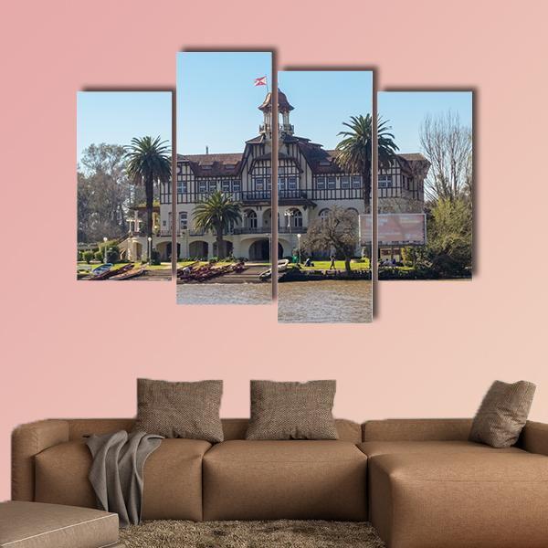 Boat Club In Argentina Canvas Wall Art-4 Pop-Gallery Wrap-50" x 32"-Tiaracle