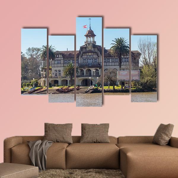 Boat Club In Argentina Canvas Wall Art-5 Pop-Gallery Wrap-47" x 32"-Tiaracle