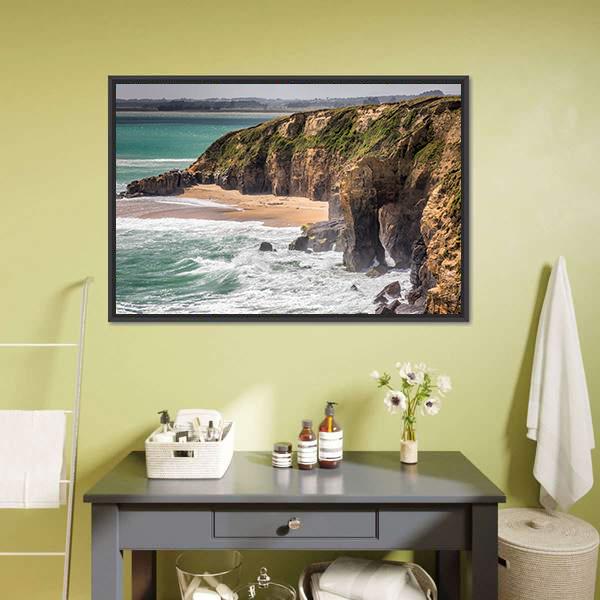 Coast In New Zealand Canvas Wall Art-3 Horizontal-Gallery Wrap-25" x 16"-Tiaracle