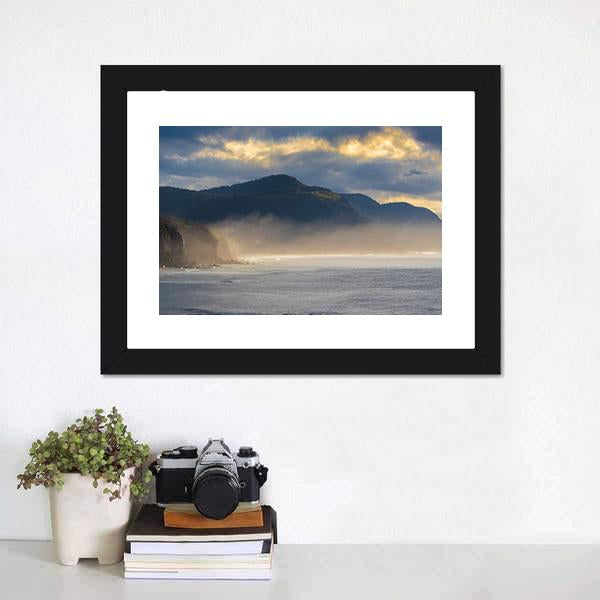 Coast Of Coal Cliff Canvas Wall Art-3 Horizontal-Gallery Wrap-25" x 16"-Tiaracle