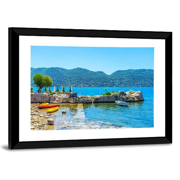 Coast Of Kalekoy Panoramic Canvas Wall Art-1 Piece-36" x 12"-Tiaracle