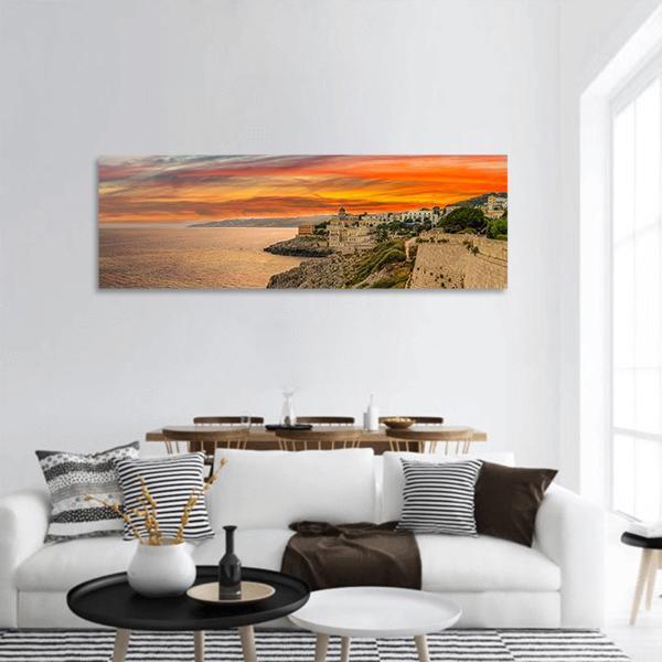 Coast Of The Salento Panoramic Canvas Wall Art-1 Piece-36" x 12"-Tiaracle